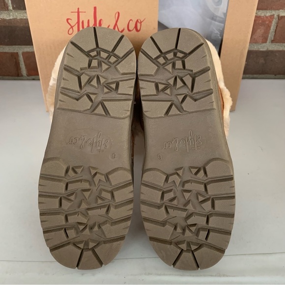 Style & Co. Womens Witty Leather Mid-Calf Cold Chestnut Winter Boots US 6 M NEW - Picture 6 of 8